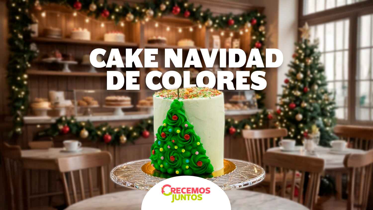 Aprende a preparar un Cake Navidad de colores