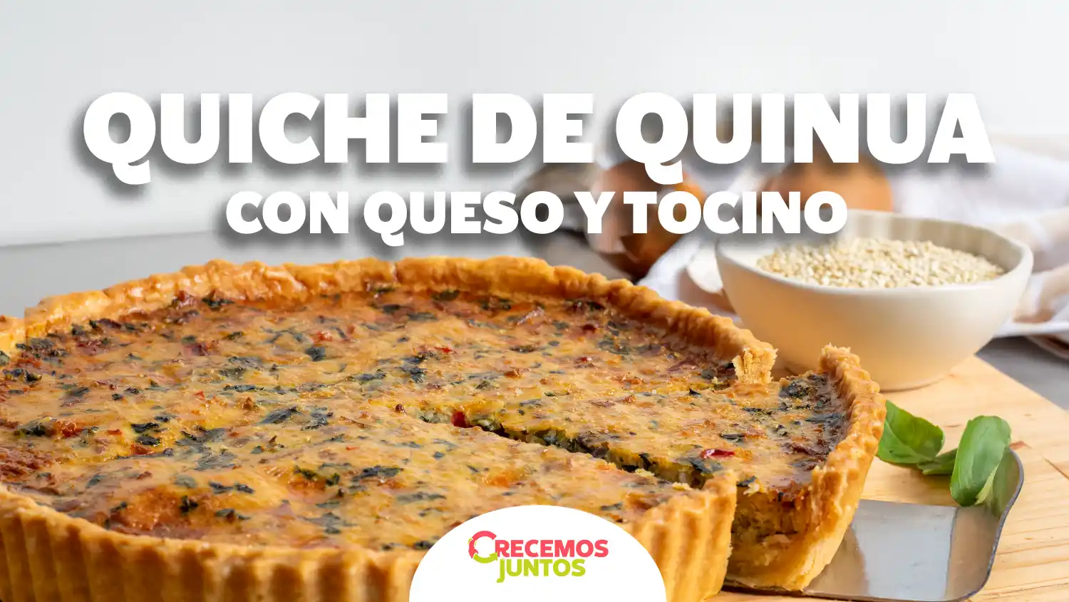 Quiche de quinua con queso y tocino